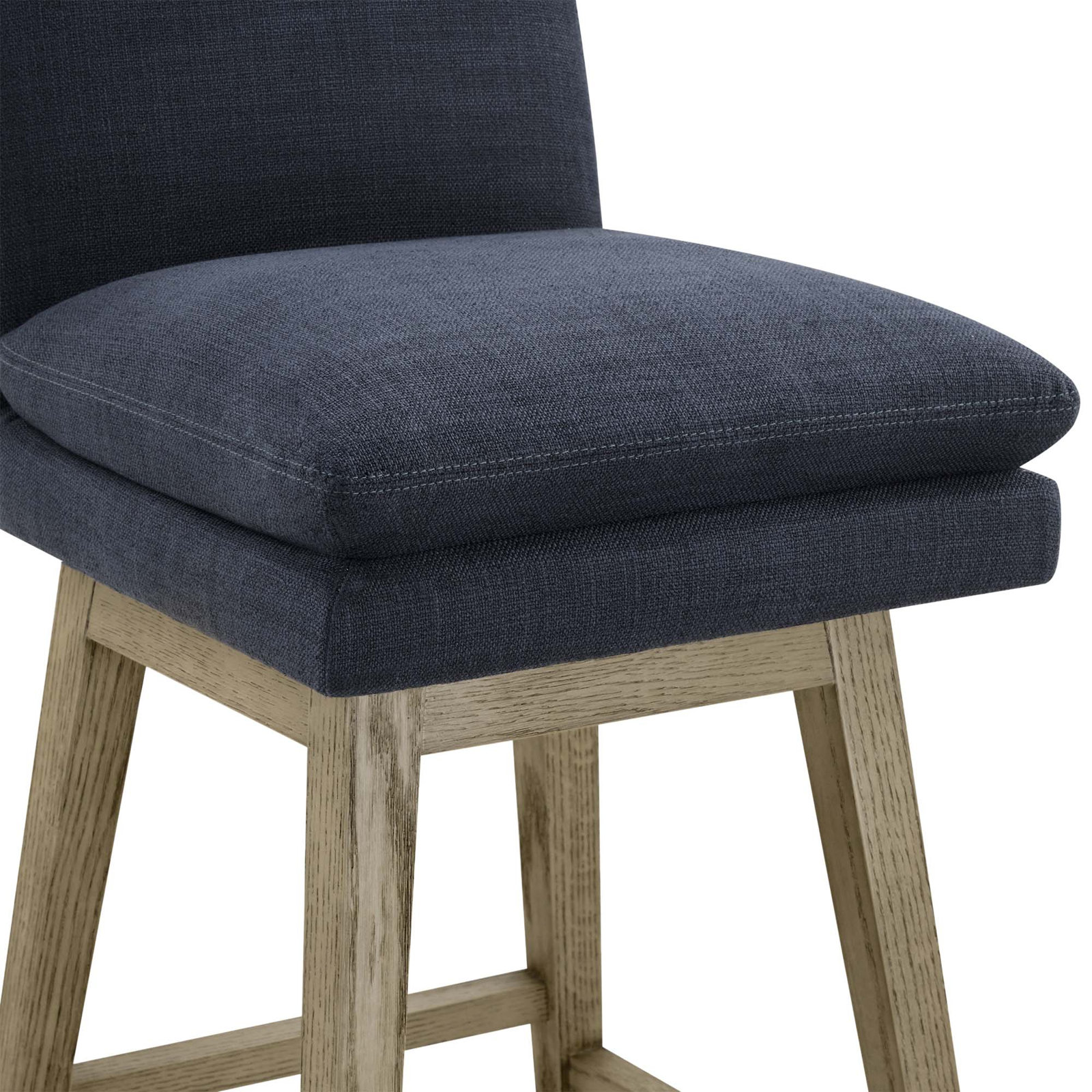 Bethea 26.78 " Cotton Bar Stool, Effie Insignia Blue Performance Linen
