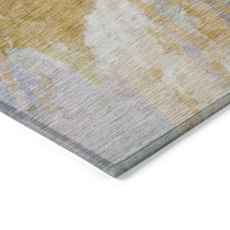 Machine Washable Indoor/Outdoor Claudian ACN1632 Rust Rug, Rectangle 8' x 10'