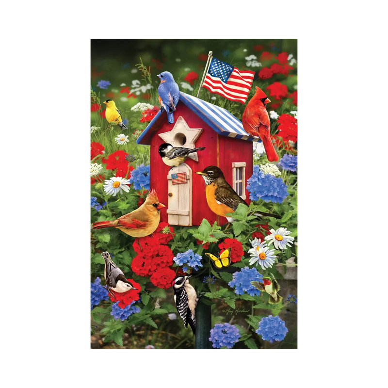 Patriotic Bird House by Greg & Company - Wrapped Canvas Print, 20.32 cm H x 30.48 cm W