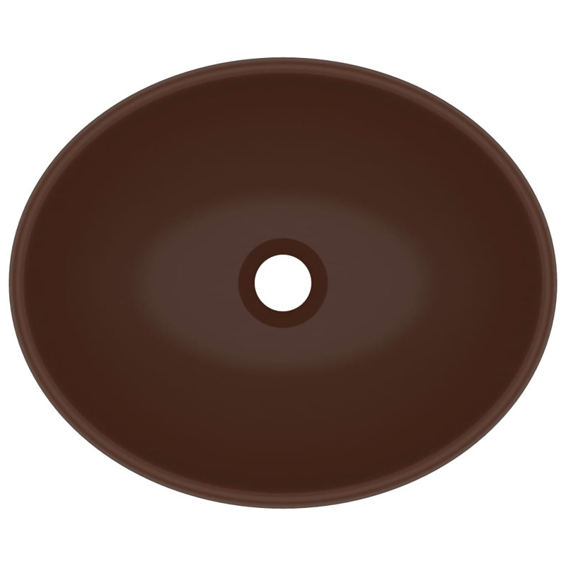 Belfry Bathroom Gline 400mm L x 330mm W Ceramic Oval Sink, Dark Brown