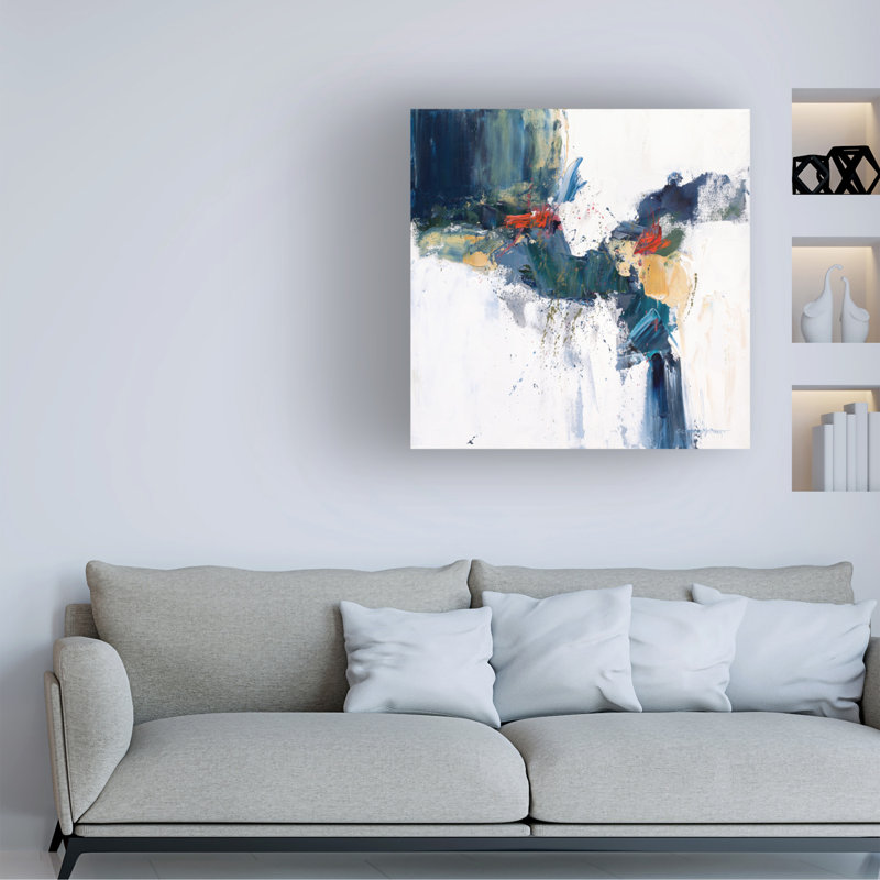 «Cascading» par Suzanne McCourt - peinture sur toile tendue, H 24 po x l 24 po x P 2 po