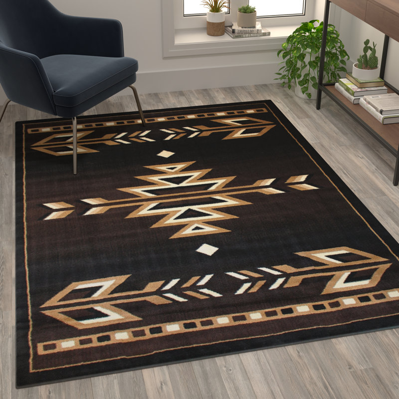 Byong Southwestern Style Area Rug, Rectangle 5' x 7'