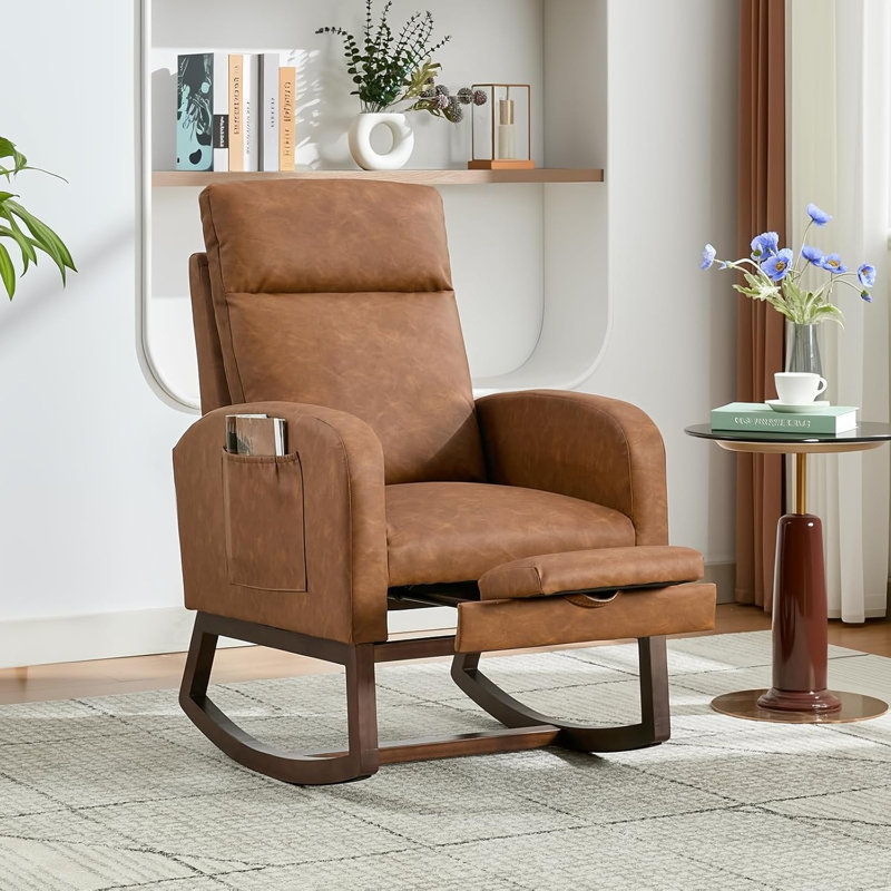 Faux Leather Rocking Chair