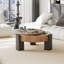Table basse ronde avec rangement caché et 3 pieds blocs-846219200