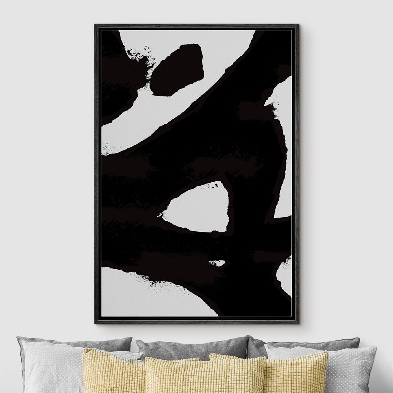 BAW, coups de peinture foncée, motifs géométriques, minimalisme, détente moderne, calme, noir et blanc, Noir