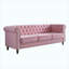 Canapé Chesterfield en velours rose de 215 cm (84,65 pouces) pour salon