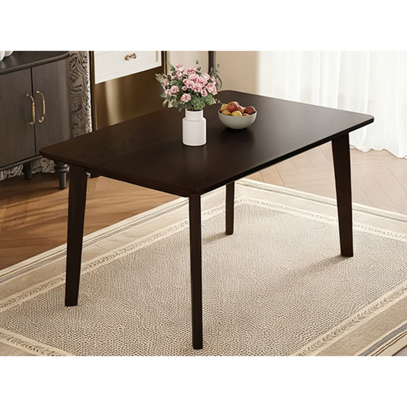 Table de salle à manger en bois massif, design minimaliste pour la salle à manger ou le salon, Noir
