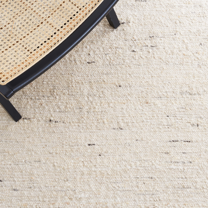 Blairsville Ivory Wool Flat Woven by Hand