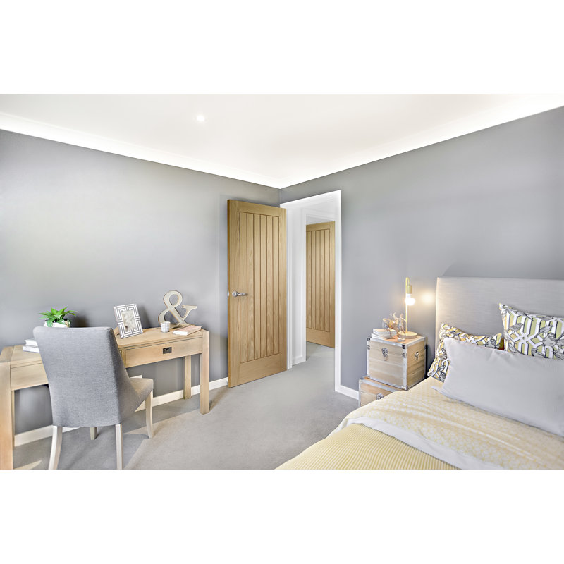 Mexicano Internal Door, 204cm H x 82.6cm W x 4cm D, Unfinished Oak
