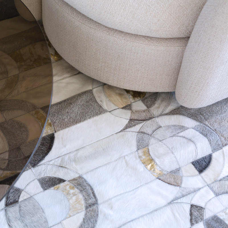HANDPICKED BY ART HIDE Cowhide Geometric Area Rug, Rectangle 5'8.9'' x 7'10''