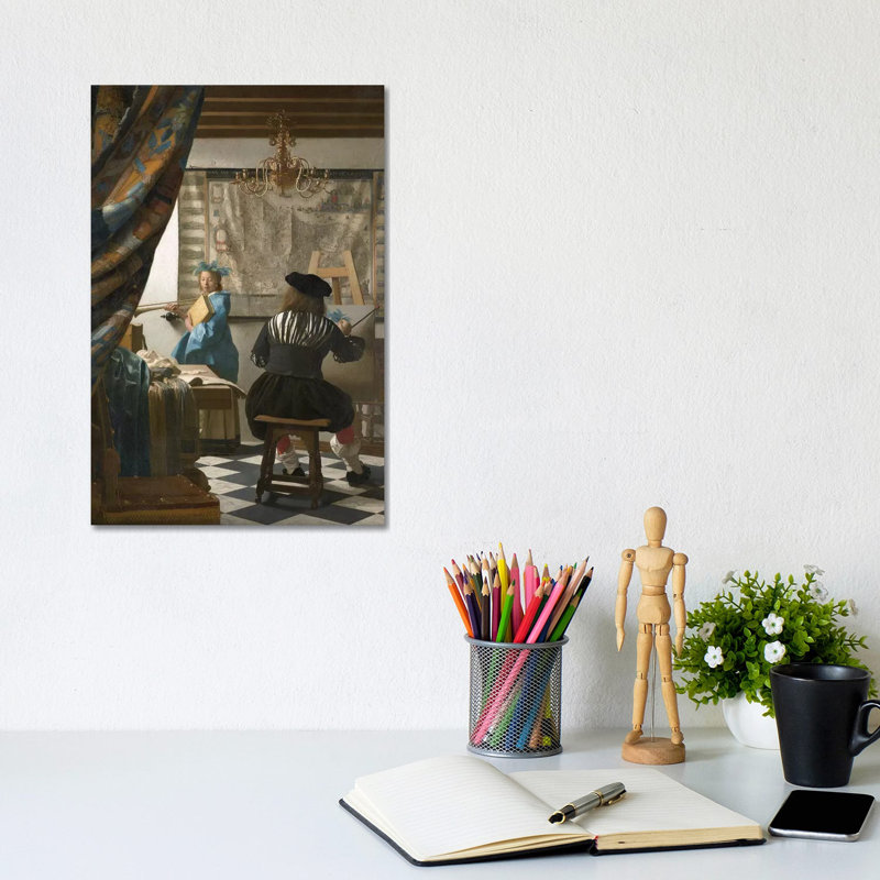 The Art Of Painting (Painter In His Studio), C.1665-66 by Johannes Vermeer - Wrapped Canvas Painting, 20.32 cm H x 30.48 cm W