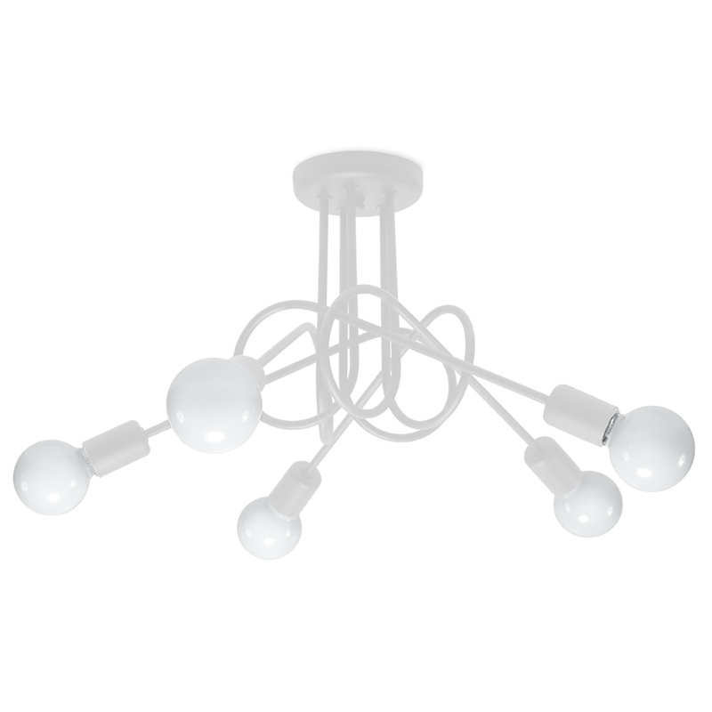 Abyad Chandelier, White, 5 Lights, 35cm H x 55cm W x 55cm D
