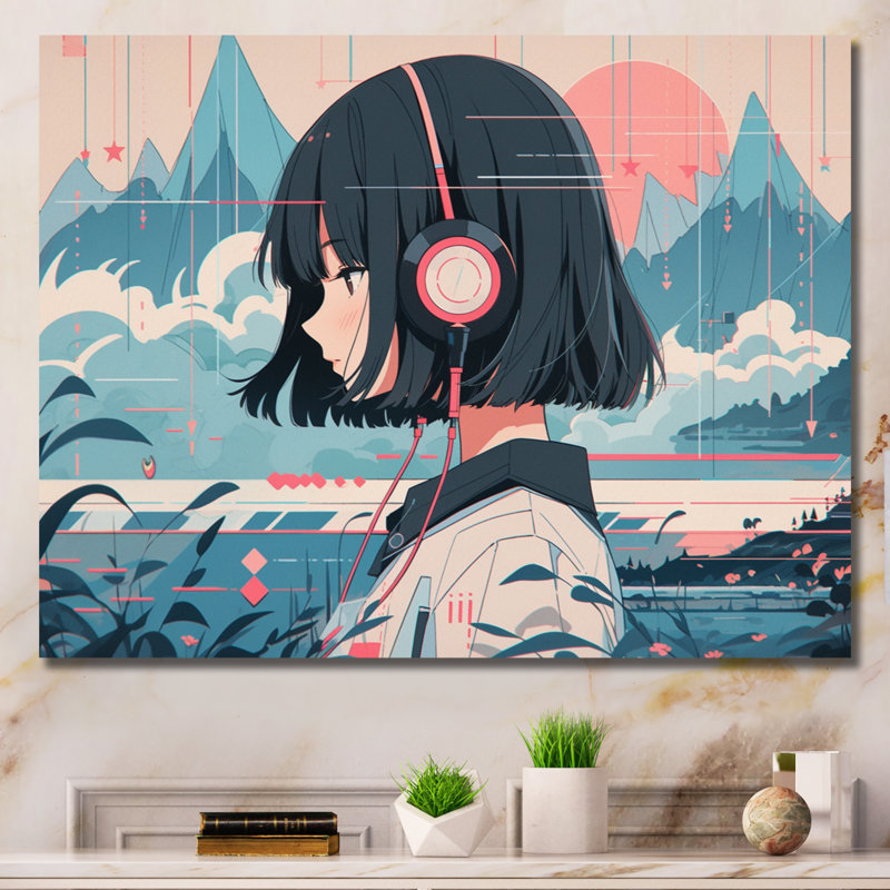 Art féminin, personnage IV - femme, art mural, Toile tendue, H 30 po x l 40 po x P 1,5 po