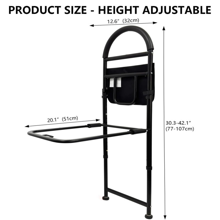 Bed Rails For Elderly Adults Height Adjustable Bed Side Rails With Extension Legs & Storage Pocket Stable Bed Assist Bar Fall Prevention Bed Rails For King Queen Twin Size Bed