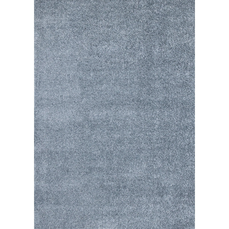 Tapis de salon en polypropylène ton sur ton / bleu Vilho, Rectangle 5 pi 3 po x 7 pi 7 po