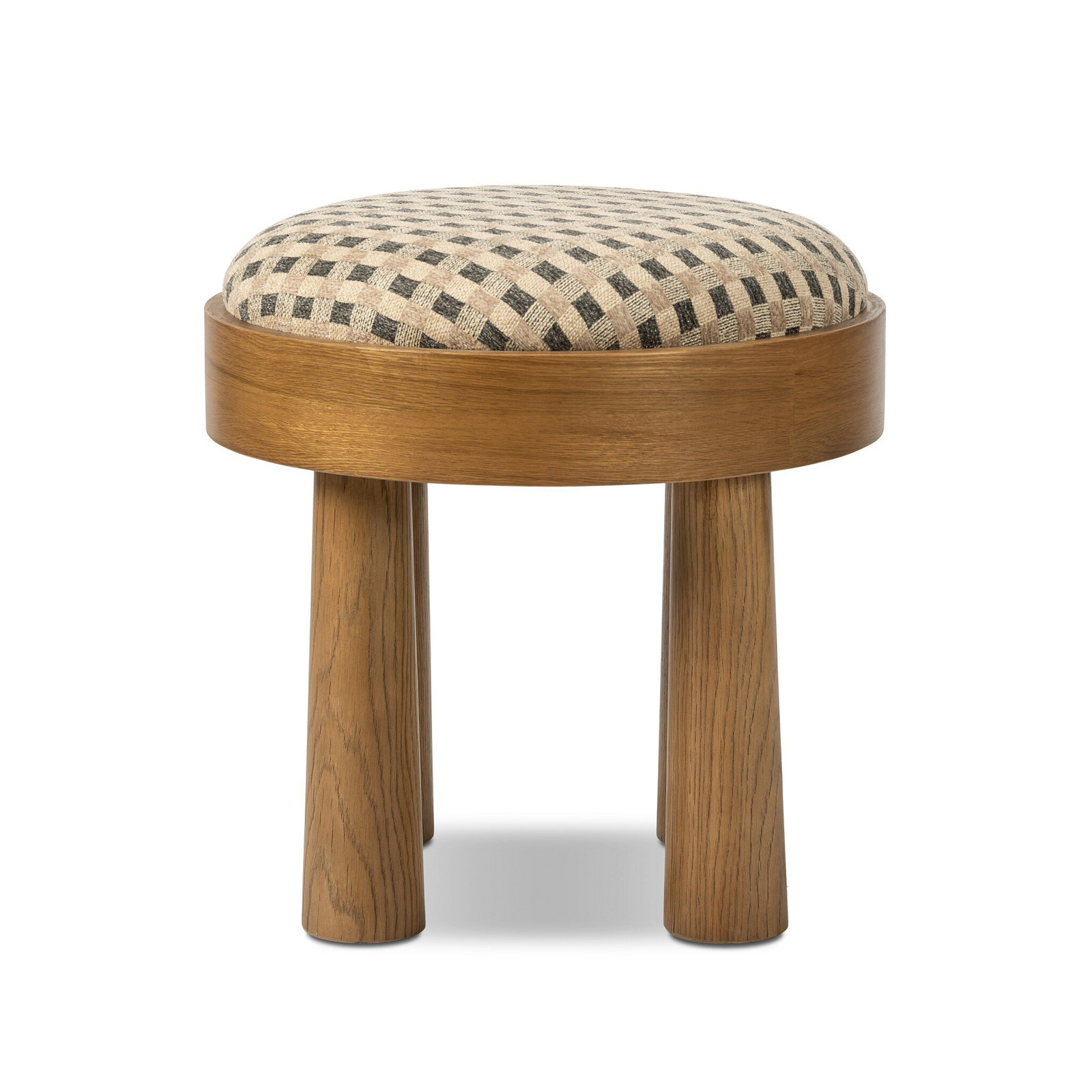 Amren Accent Stool, Firefinch Fawn, Warm Oak