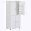 Armoire de rangement haute et large pour salle de bain, armoire de rangement autoportante avec 4 portes