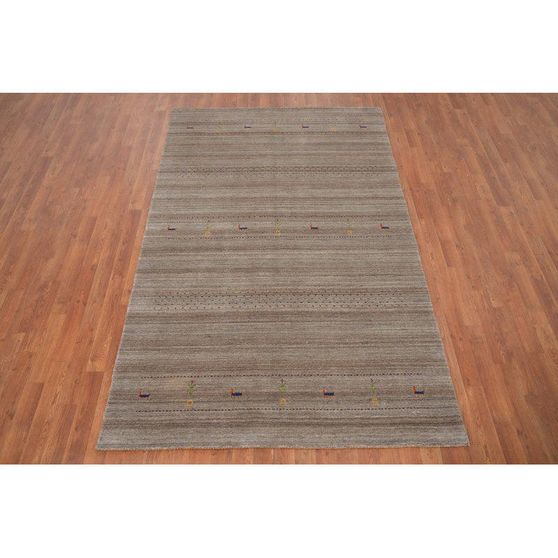 Tapis tribal fabriqué à la main de style Gabbeh 5 x 8
