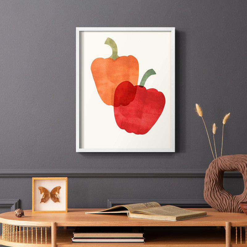 «Organic Veg VII», reproduction encadrée - bois massif, Blanc, H 20 po x l 16 po