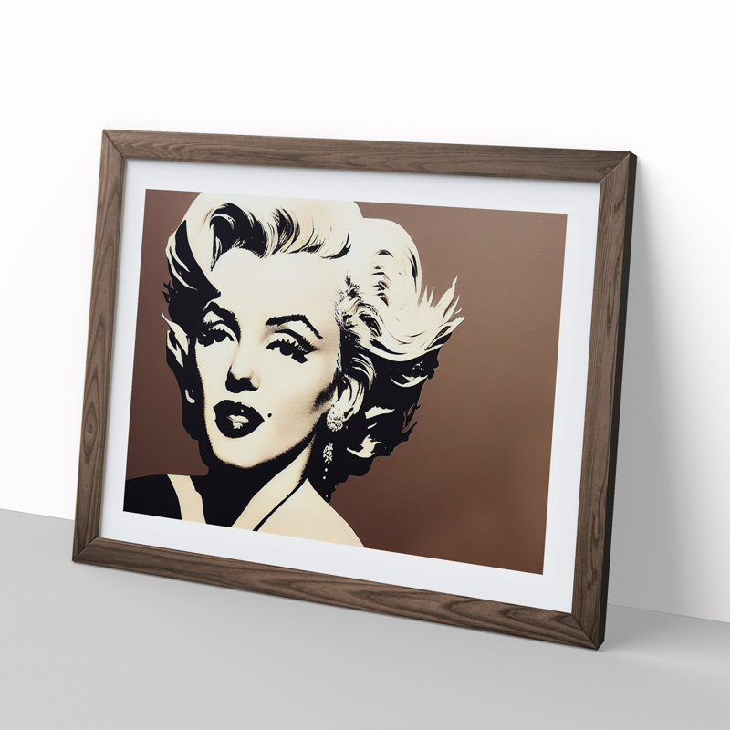 Marilyn Monroe Vol.1 1 Piece Single Picture Frame Painting, 25cm H x 34cm W x 2cm D, Walnut