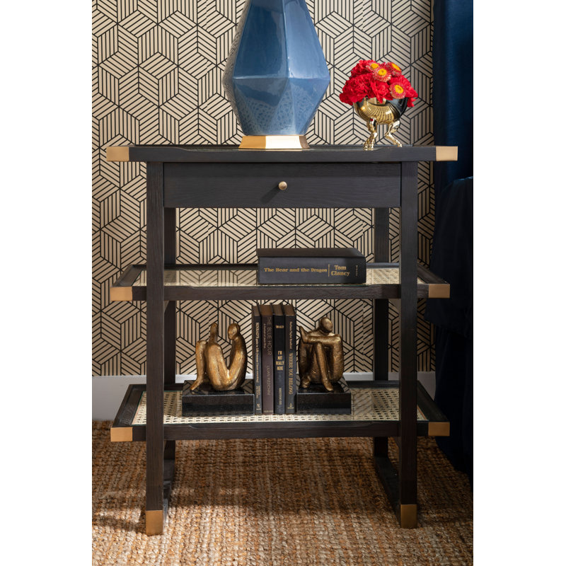 Austin Glass End Table, Espresso