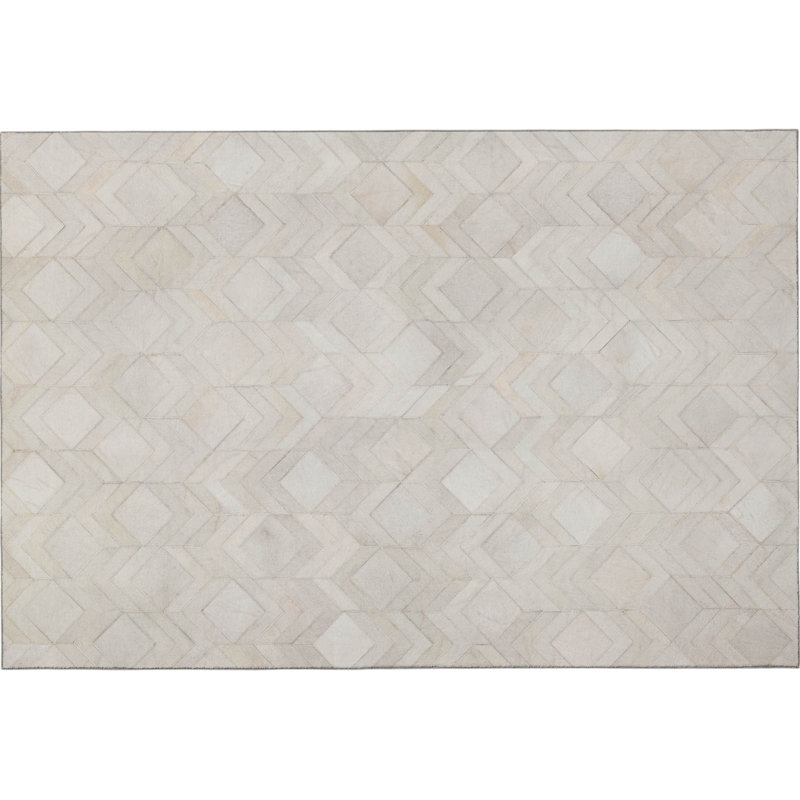3' X 5' Gray And Ivory Geometric Washable Area Rug With UV Protection