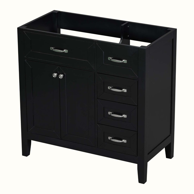35,5 base de meuble-lavabo simple seulement, Noir