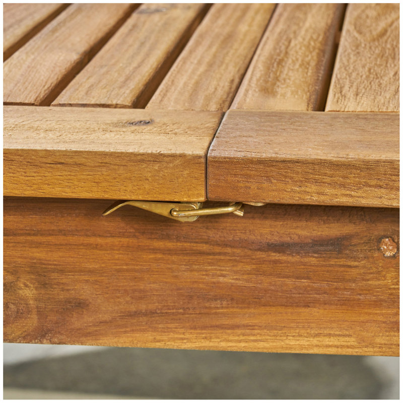 Table de salle à manger extensible en bois d'acacia, Naturel