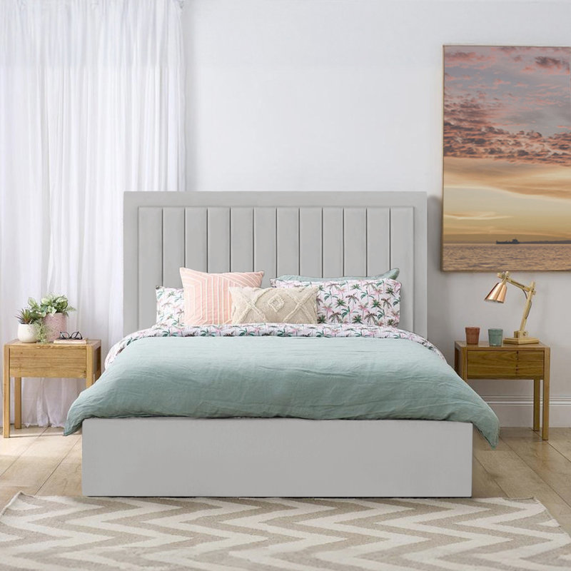 Madry Upholstered Ottoman Storage Bed, Silver, Double (4'6)