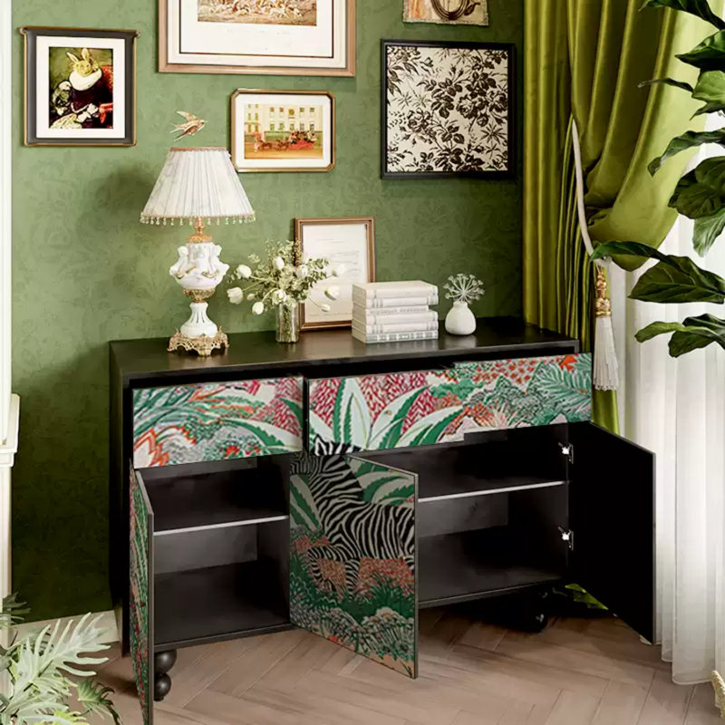 Buffet Modern Modern, Noir / multicolore