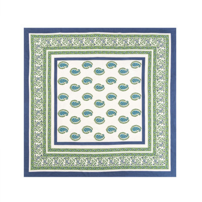 Square Floral Cotton Tablecloth