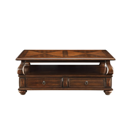 Table basse en noyer avec 4 tiroirs et 1 tablette pour plus de commodité 4 A