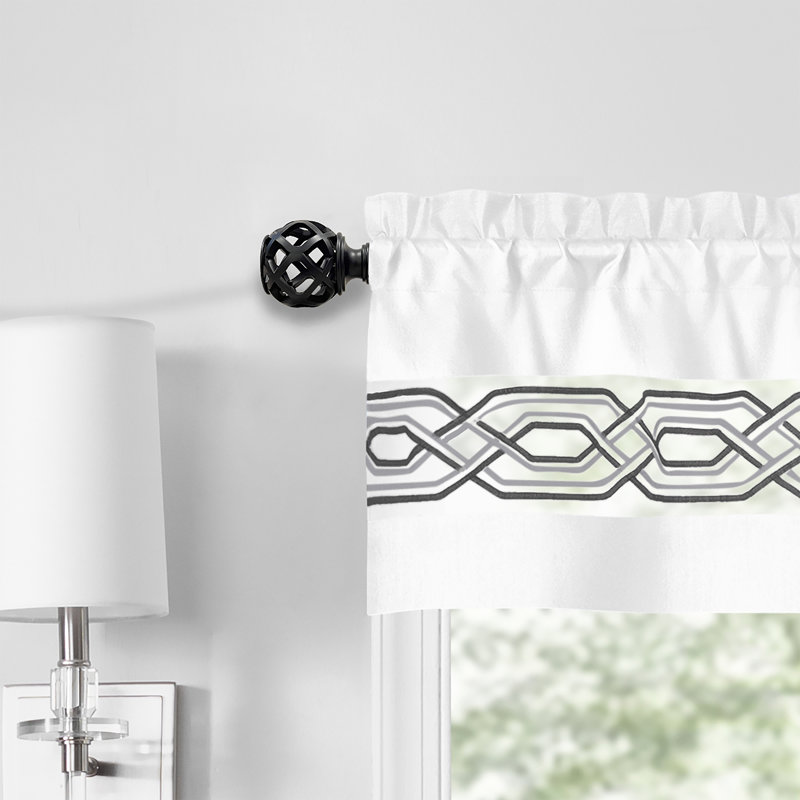 Buono Black Metal Adjustable Curtain Rod with Finial