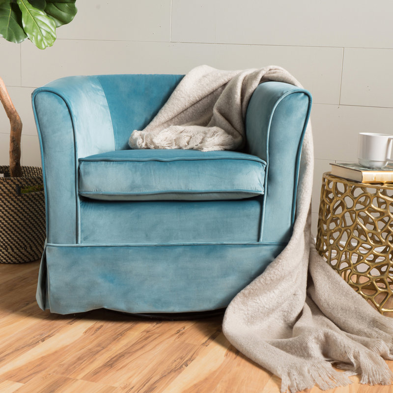 Fauteuil confortable en velours bleu avec pivot à 360 degrés - une solution d'assise