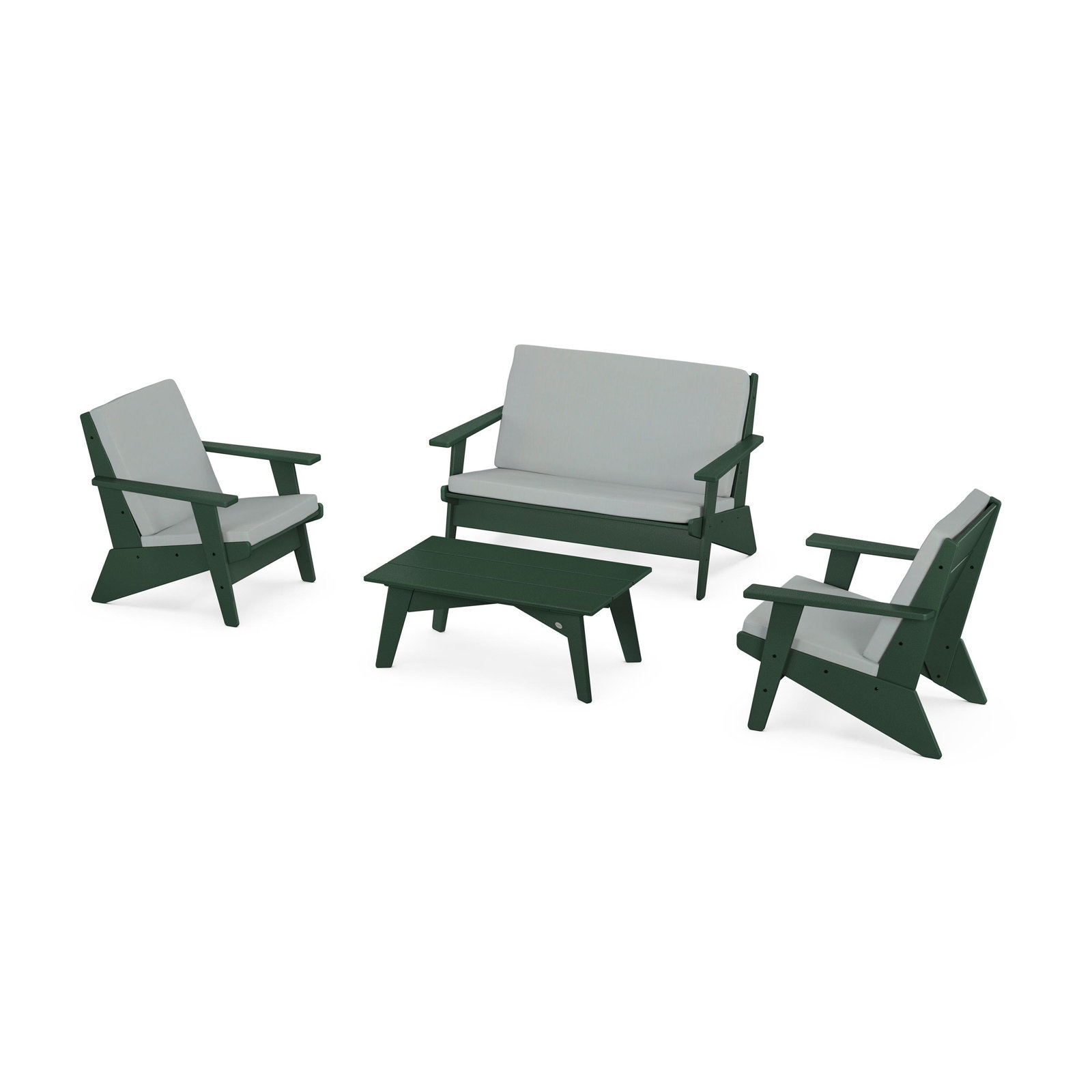 POLYWOOD® Riviera 4-Person Patio Seating Group, Green, Spa