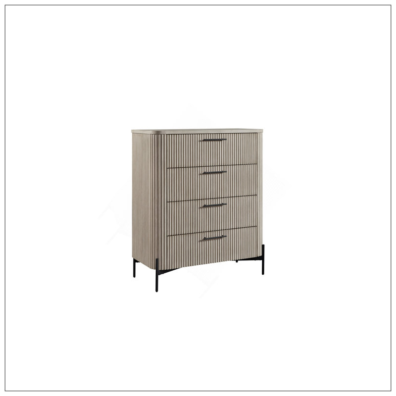Commode 4 tiroirs - Taupe, Taupe