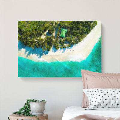 Above A Beach In The Maldives - Wrapped Canvas Painting