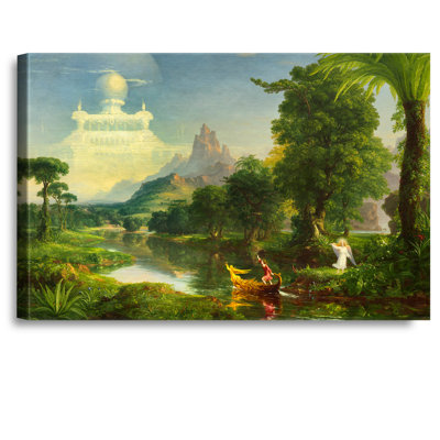 «The Voyage of Life: Youth» par Thomas Cole, reproductions d'art classiques du monde, estampe numérique sur toile, art mural pour la décoration intérieure