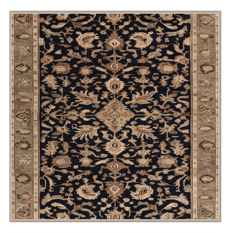 Machine Washable Turkish Brown Area Rug, Square 4'