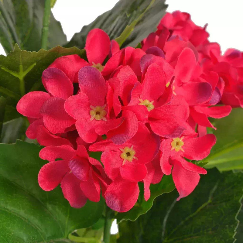 60cm Faux Flowering Plant in Pot, Red