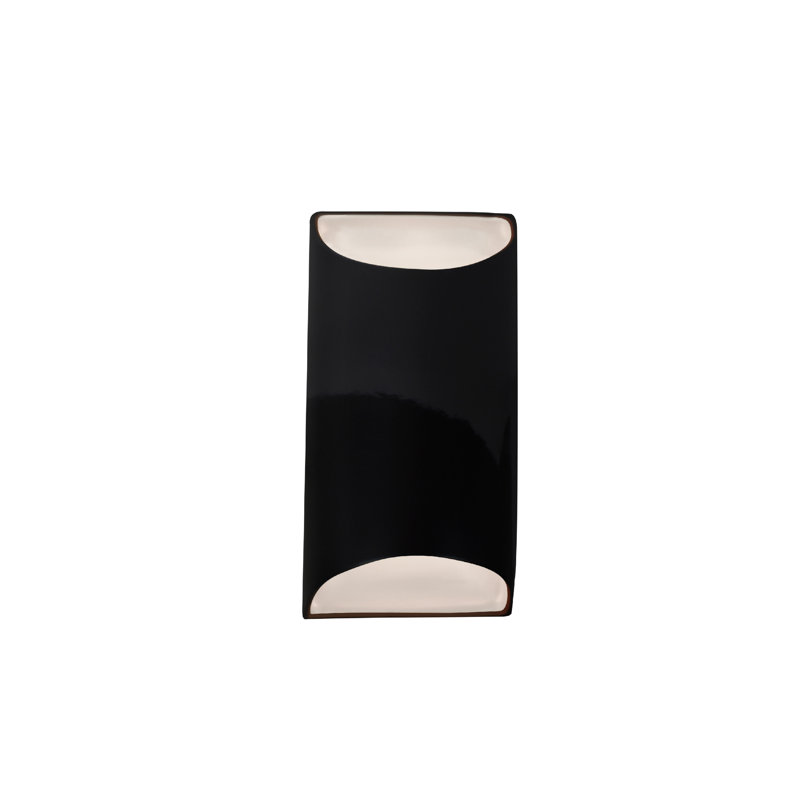 Applique murale en céramique Beda, H 10,75 po x l 5,5 po x P 4 po, Noir brillant / blanc mat