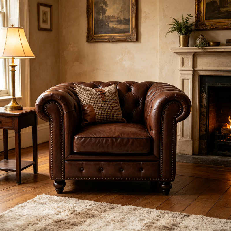 American-style light luxury leather sofa