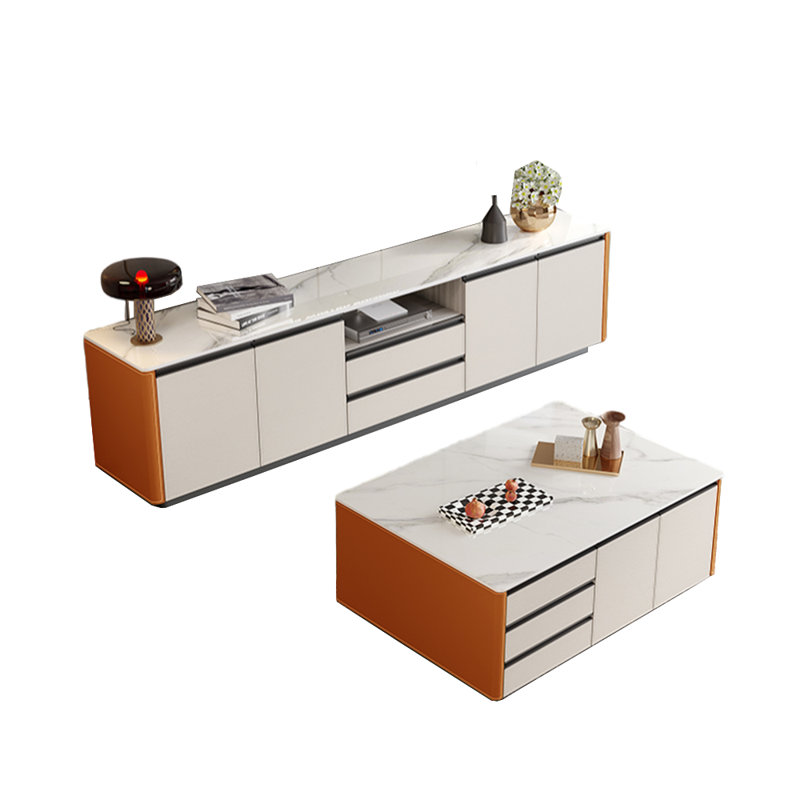 Floor standing TV stand and coffee table, Orange