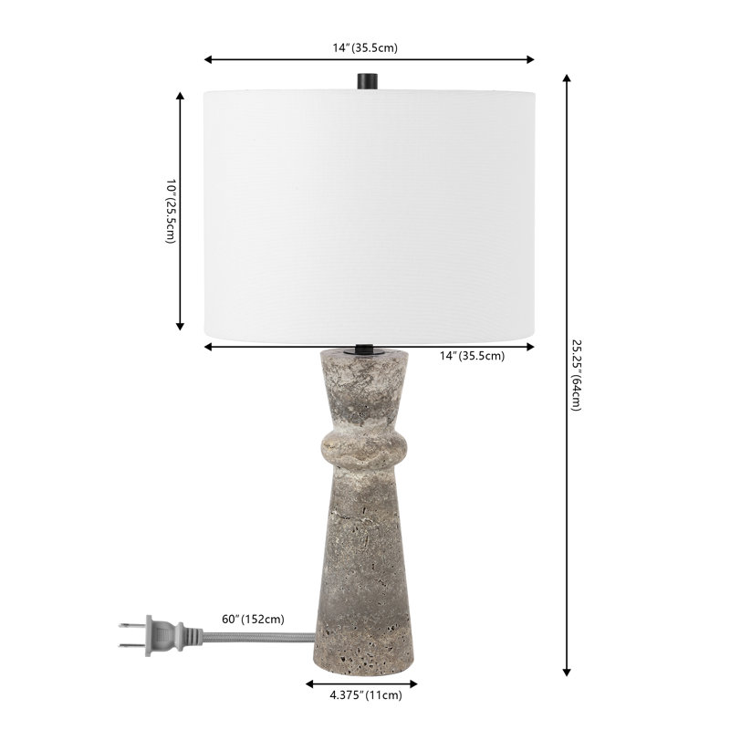 Lampe de table en pierre Holtby, Gris