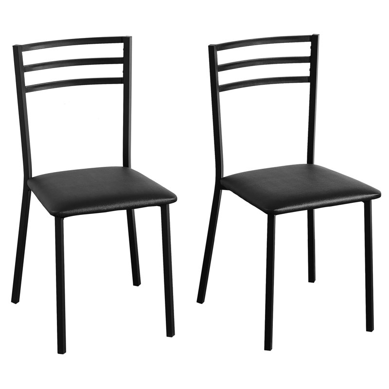 Drewann Black Dining Chair with Upholstered, 2