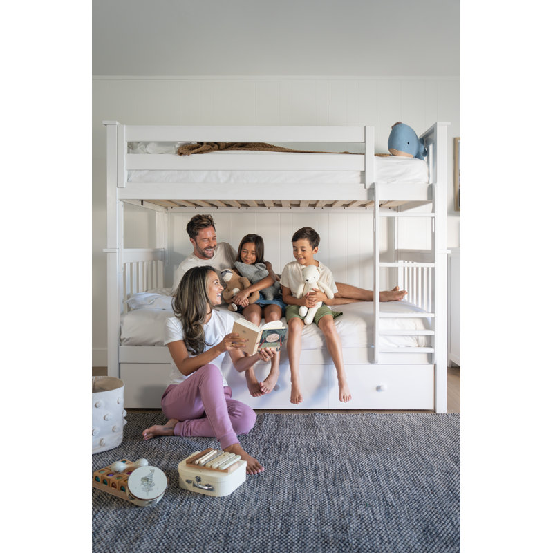 Savona FSC®-Certified Oak Kids Bed/Bunk Bed, Twin/Twin Kids Bunk Bed, Washed White