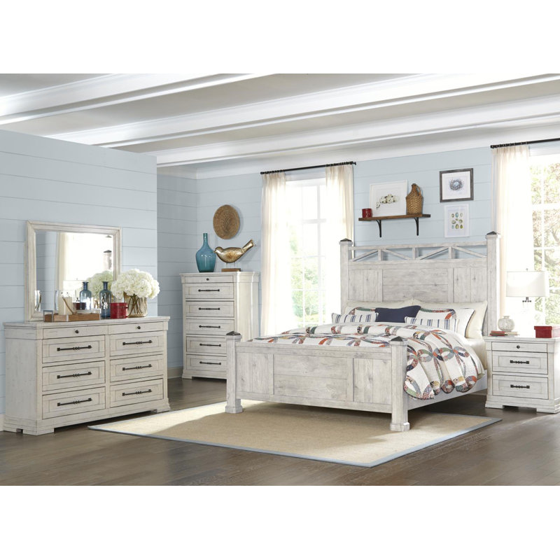 Chalk White Transitional 8-Drawer Farmhouse Dresser