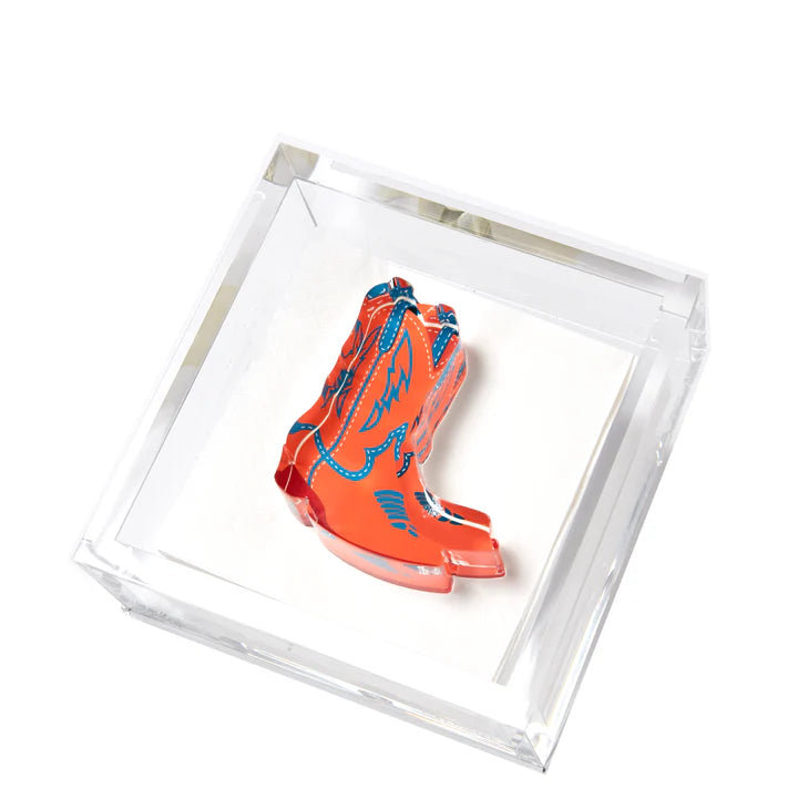 Orange Cowboy Boots Cocktail Napkin Holder, Orange