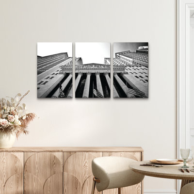3 Panel Wall Art Set - Yale Gurney 'The New York Stock Exchange' Canvas Wall Art for Living Room, Bedroom, or Office Decor by 