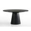 Table de salle à manger ronde contemporaine 47 po, noir et ébène, chaises et chaise grises, option